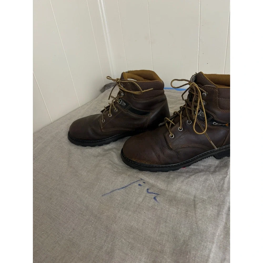 Carhartt Work Boots Mens 10 Brown Good CMW6174 EH SR Leather Lace Up